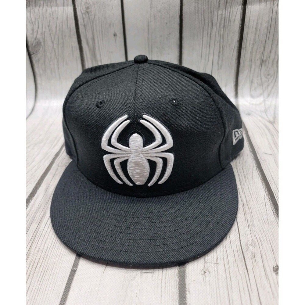 New Era 9FIFTY Marvel Spider-Man Snapback Hat Cap Black White Logo OSFM Wool